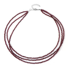 Mozambique Garnet Silver Necklace