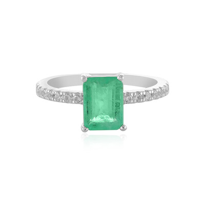 Russian Emerald Silver Ring