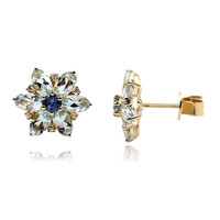 18K Aquamarine Gold Earrings