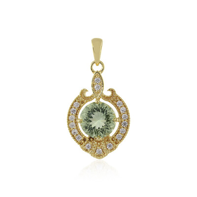 Green Amethyst Silver Pendant