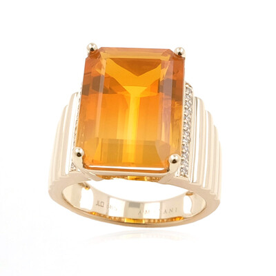 14K Bicolour Fire Opal Gold Ring (AMAYANI)