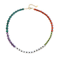White Agate Silver Necklace