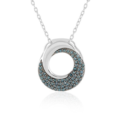 I2 Blue Diamond Silver Necklace