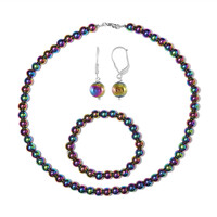 Mystic Hematite Silver Set