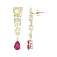 9K Madagascar Ruby Gold Earrings (Ornaments by de Melo)