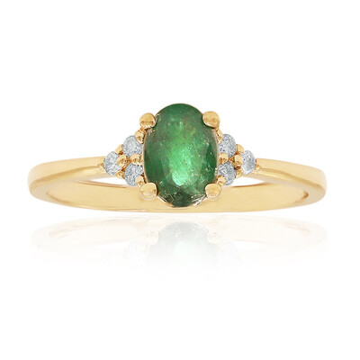 10K AAA Zambian Emerald Gold Ring