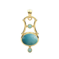 Larimar Silver Pendant