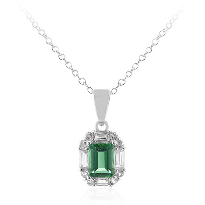Butterfly Green Topaz Silver Necklace