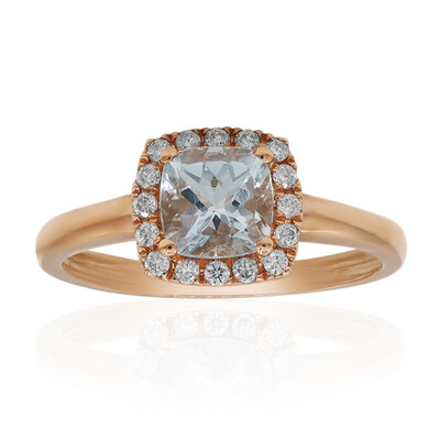 10K AAA Brazilian Aquamarine Gold Ring