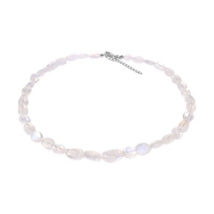 Rainbow Moonstone Silver Necklace