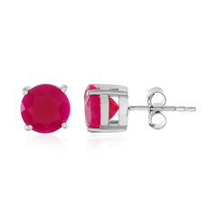 Raspberry Chalcedony Silver Earrings