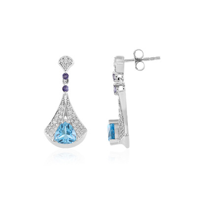 Swiss Blue Topaz Silver Earrings