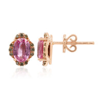 9K Pink Sapphire Gold Earrings