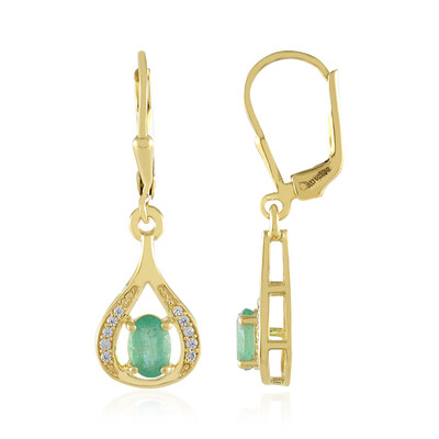 Russian Emerald Silver Earrings