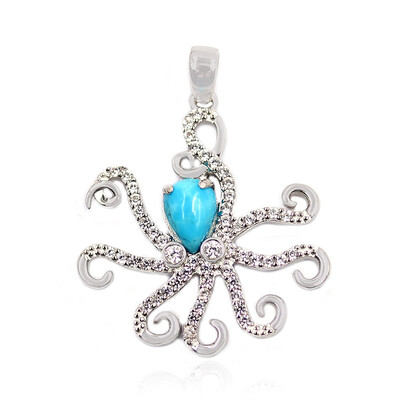 Kingman Blue Mojave Turquoise Silver Pendant