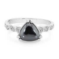 Black Hematite Silver Ring