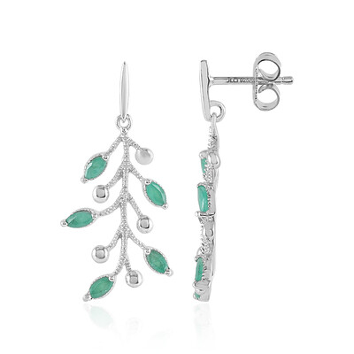 Socoto Emerald Silver Earrings