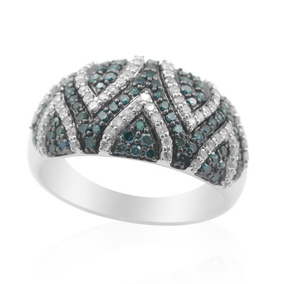 14K I1 Blue Diamond Gold Ring