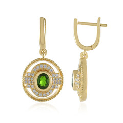 Russian Diopside Silver Earrings