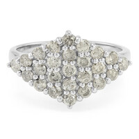 Chocolate Diamond Silver Ring