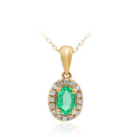 10K AAA Zambian Emerald Gold Necklace