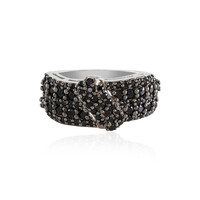 Black Spinel Silver Ring