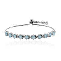 Blue Pastel Quartz Silver Bracelet