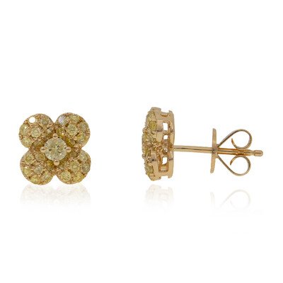 14K SI2 Yellow Diamond Gold Earrings (CIRARI)