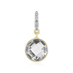 9K White Topaz Gold Pendant