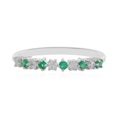 Colombian Emerald Silver Ring