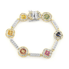 Green Sapphire Silver Bracelet (Gems en Vogue)