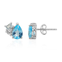 Swiss Blue Topaz Silver Earrings