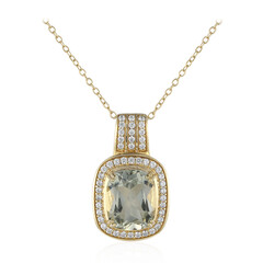 Green Amethyst Silver Necklace