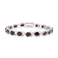 Garnet Silver Bracelet