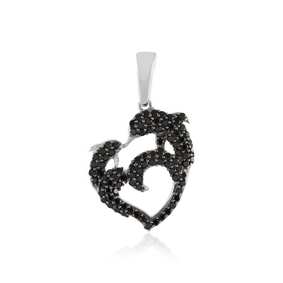Black Spinel Silver Pendant