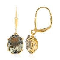 Green Amethyst Silver Earrings