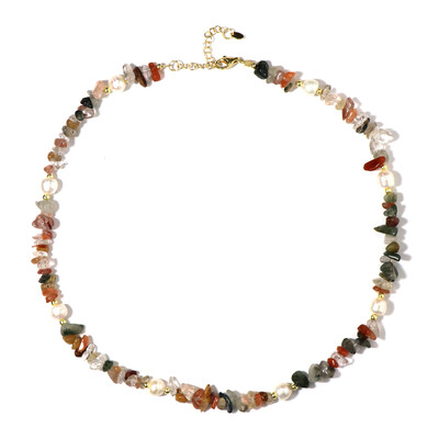 White Freshwater Pearl Silver Necklace (Riya)