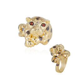 Orange Sapphire Silver Ring