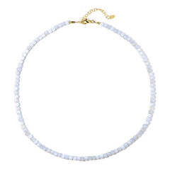 Blue Lace Agate Silver Necklace