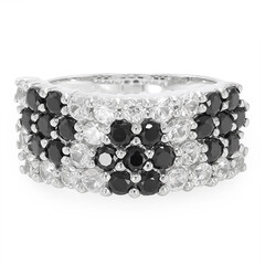 Black Spinel Silver Ring