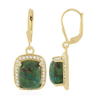 Chrysokolla Silver Earrings