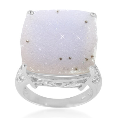 Glitter Agate Silver Ring