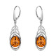 Cognac Baltic Amber Silver Earrings (dagen)