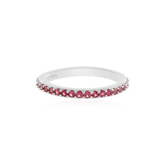 Noble Red Spinel Silver Ring