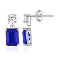 Royal Blue Spinel Silver Earrings