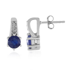 Madagascar Blue Sapphire Silver Earrings