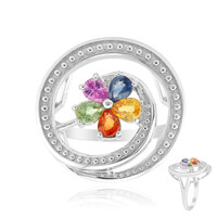 Green Sapphire Silver Ring