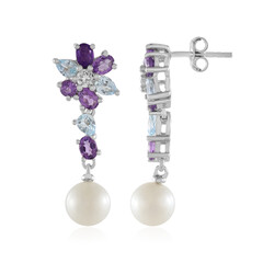 White Freshwater Pearl Silver Earrings