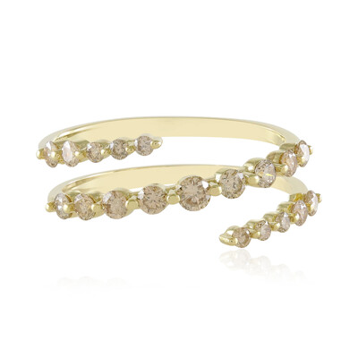 9K VS1 Champagne Diamond Gold Ring