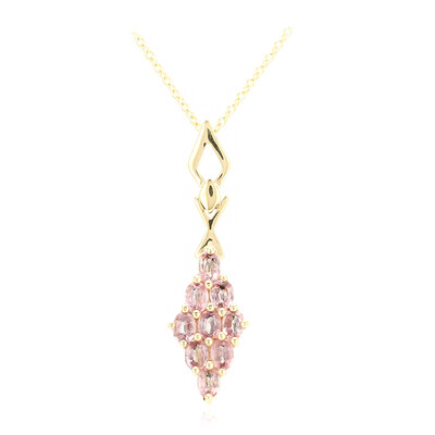 18K Unheated Padparadscha Sapphire Gold Necklace (AMAYANI)